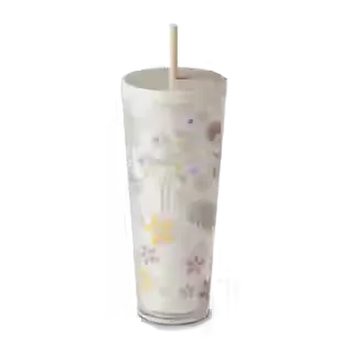 24oz Plastic Straw Tumbler - Floral
